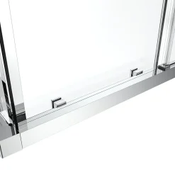 GoodHome Portes de douche coulissantes accès d'angle l.80 x L.80 x H.195 cm, bandes miroir, profilés alu chrome, Ledava