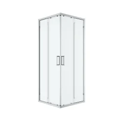 Porte De Douche|GoodHome Portes de douche coulissantes accès d'angle l.80 x L.80 x H.195 cm, verre transparent, profilés alu chrome, Ledava