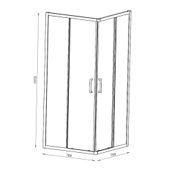 Porte De Douche|GoodHome Portes de douche coulissantes accès d'angle l.80 x L.80 x H.195 cm, verre transparent, profilés alu chrome, Ledava
