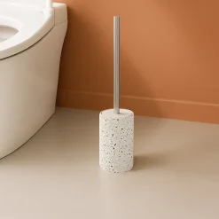 GoodHome Pot à balai WC Elland Terrazzo