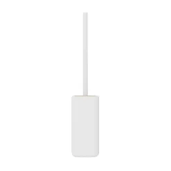 Accessoire Wc|GoodHome Pot à balai WC en céramique et bambou, blanc, Cervia