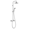 Pommeau De Douche, Flexible Et Barre De Douche|Thermador PRO Système de douche thermostatique NF chromé avec pomme de douche ronde métal 20 cm et pommeau - - PRO5