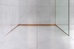 Ilcom Profil de douche en acier inoxydable Cuivre satiné - 12mm x 1300mm x 0,65 ep.
