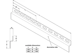 Ilcom Profil de douche en acier inoxydable Cuivre satiné - 12mm x 1300mm x 0,65 ep.
