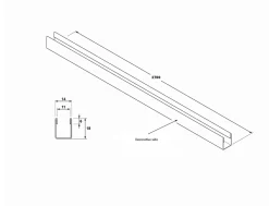 Panneau Mural De Salle De Bains|Ilcom Profil de douche LM en acier inoxydable Argent satiné - 11mm x 2440mm x 0,65 ep.