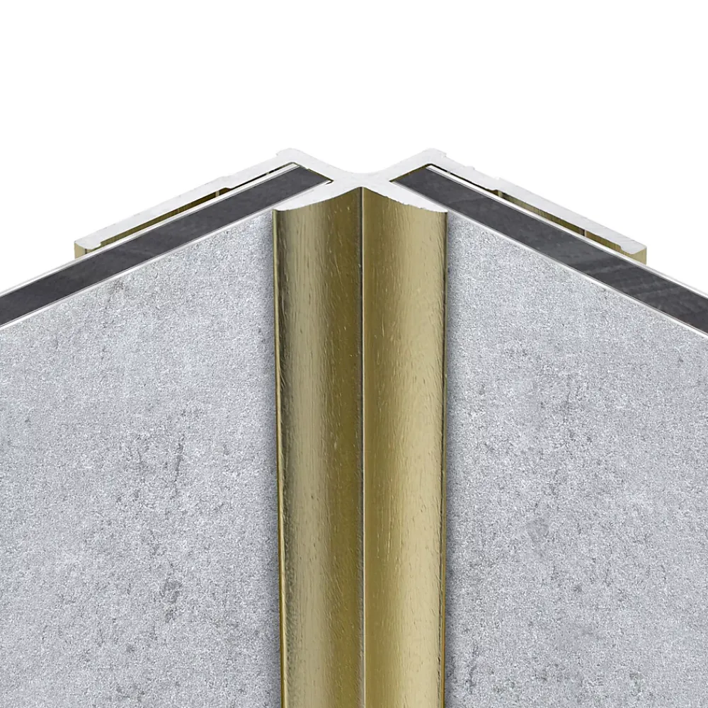 Schulte Profilé de finition + 1 profilé d'angle intérieur H.210 x l.1,7 cm, aluminium, or mat, decodesign vendu par 2