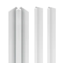 Schulte Profilé de fintion + 1 profilé d'angle intérieur H.255 x l.2,3 cm, aluminium, blanc brillant, Deco Design vendu par 2