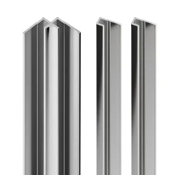 Schulte Profilé de fintion + 1 profilé d'angle intérieur H.255 x l.2,3 cm, aluminium, chrome, Deco Design vendu par 2