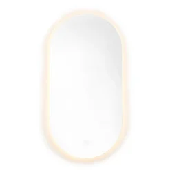 Naturel Project 60x120 cm miroir suspendu ovale avec éclairage LED 3 couleurs, film chauffant anti-buée et capteur (ZPROV12060LED)