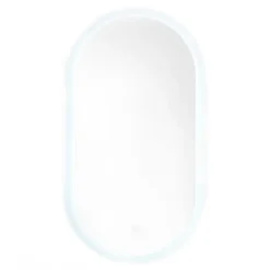 Naturel Project 60x120 cm miroir suspendu ovale avec éclairage LED 3 couleurs, film chauffant anti-buée et capteur (ZPROV12060LED)