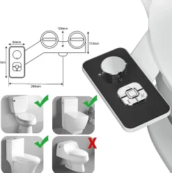 Robinet De Bidet|Nature Pro Pulvérisateur bidet non électrique, double buses autonettoyantes, nettoyage avant/arrière, bouton réglable eau froide.