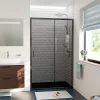 Ceramica PURA Porte de douche 100x195cm coulissante anticalcaire avec profilés Noir mat (CERAHP100BGG)