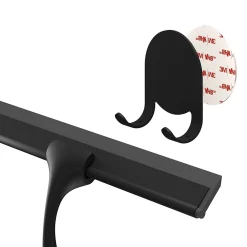 Accessoire De Douche|Accessoire De Douche|GoodHome Raclette de douche + support noir Cavally