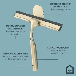 GoodHome Raclette de douche + support or Cavally