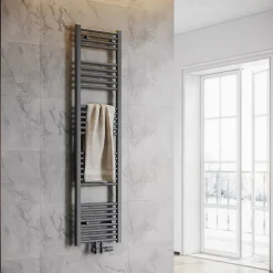 Sèche-Serviettes Mixte|Sirhona Radiateur à eau chaude Salle de bain Sèche-serviettes 1600x400x30mm - Vertical - Gris