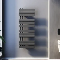 Sèche-Serviettes Mixte|Sirhona Radiateur à eau chaude Salle de bain Sèche-serviettes 1000x400x62mm - Vertical -Gris