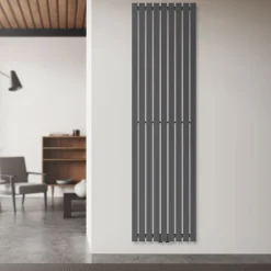 Luxebath Radiateur à Panneaux Design Stella, 1800 x 480 mm, Anthracite, avec Connexion Central, Plat, Vertical, Monocouche