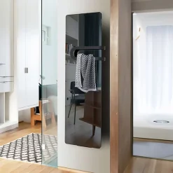 Sèche-Serviettes Soufflant|Intuis Radiateur connecté 700W + Soufferie 800W Verre massif Noir astrakan CAMPAVER BAINS Nativ - - K165125