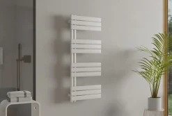 Bernstein Radiateur de salle de bain design, Sèche serviette esthétique - 120x50cm - G12 - Blanc