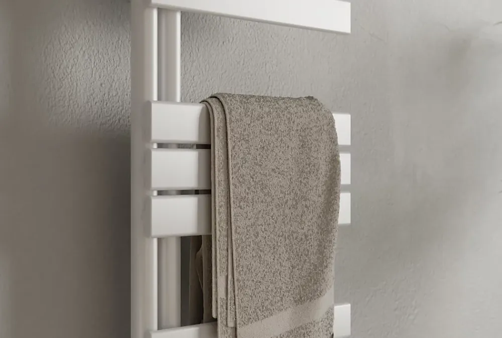 Bernstein Radiateur de salle de bain design, Sèche serviette esthétique - 120x50cm - G12 - Blanc