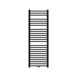 Sèche-Serviettes Eau Chaude|Luxebath Radiateur de Salle de Bain Design Sahara, 500 x 1500 mm, Noir Mat, Forme Droit avec Connexion Central, sans Kit de Raccordement