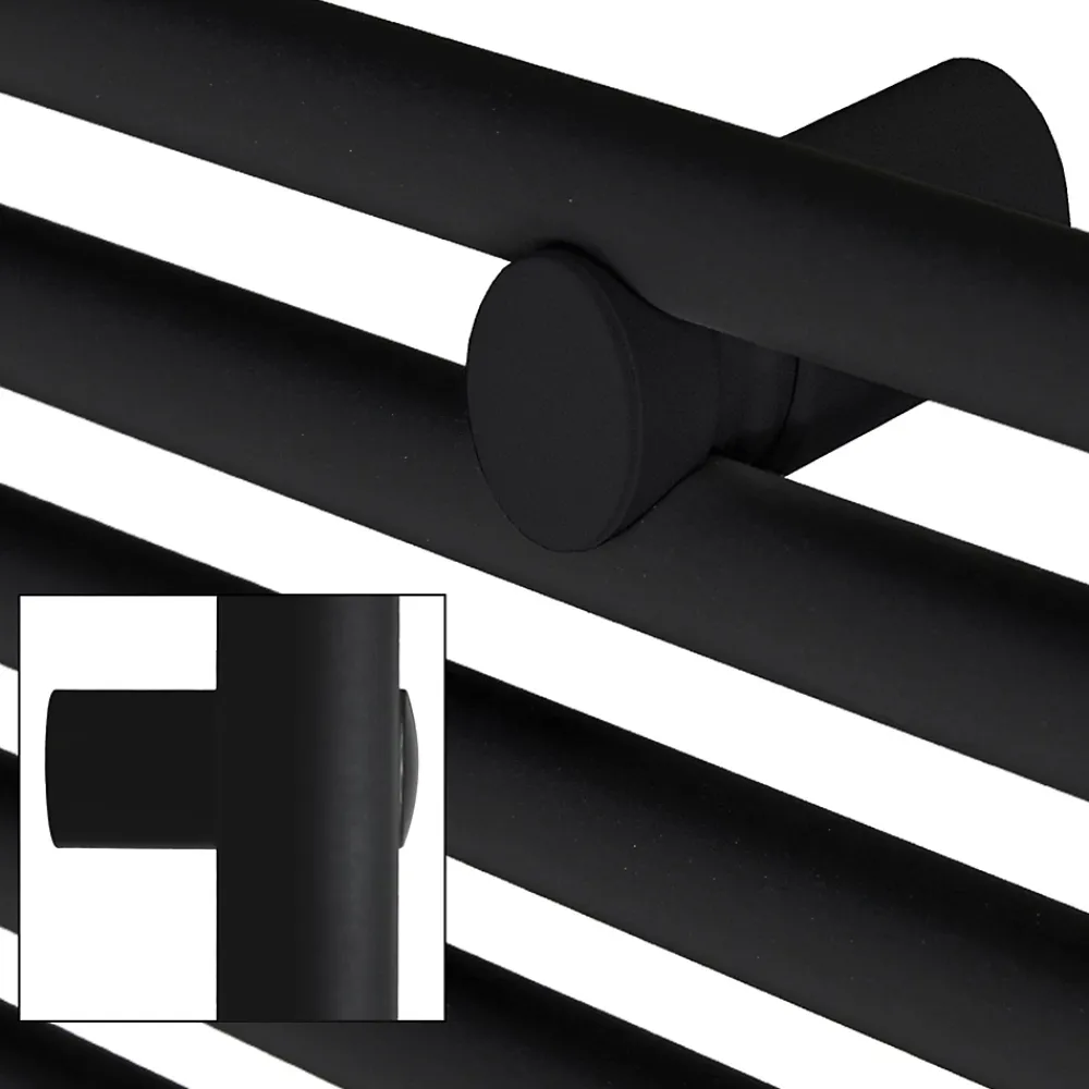 Luxebath Radiateur de Salle de Bain Design Sahara, 500x800 mm, Noir Mat, Forme Courbé