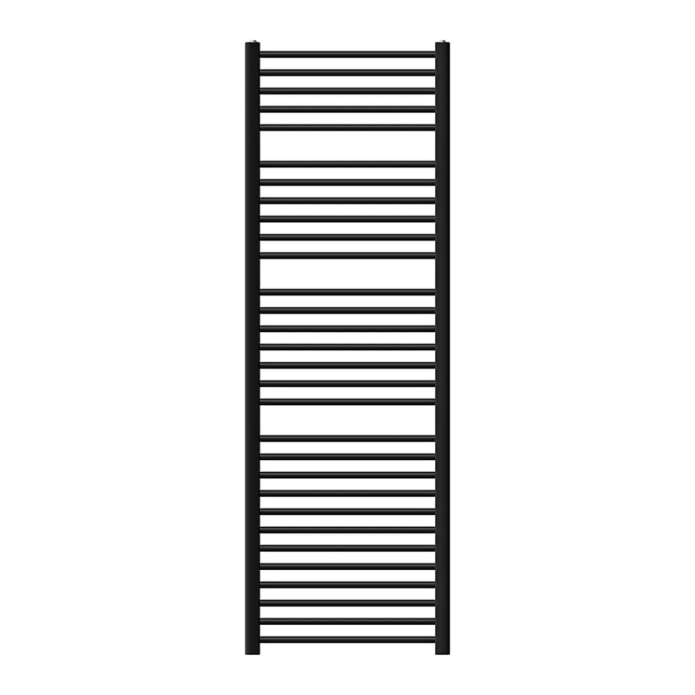 Sèche-Serviettes Mixte|Luxebath Radiateur de Salle de Bain Design Sahara, 600 x 1800 mm, Noir Mat, Forme Droite