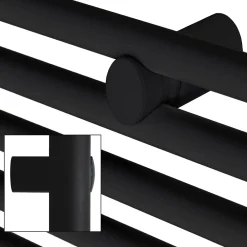 Luxebath Radiateur de Salle de Bain Design Sahara, 400 x 1200 mm, Noir Mat, Forme Droite