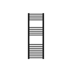 Sèche-Serviettes Mixte|Luxebath Radiateur de Salle de Bain Design Sahara, 400x1200 mm, Noir Mat, Forme Courbé
