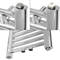 Sèche-Serviettes Mixte|Luxebath Radiateur Design Radiateur Sèche Serviette Porte Serviette Mural 300 x 1400 mm Chrom avec Raccordement Central