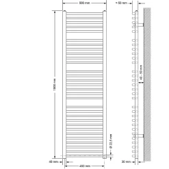 Luxebath Radiateur Design Sahara Electrique avec Elément Chauffant 900W