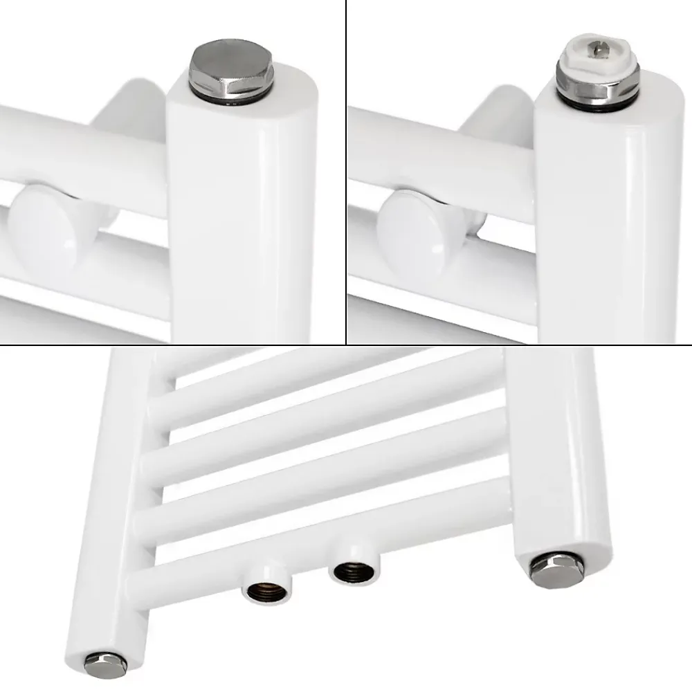 Luxebath Radiateur Design Sahara Non Electrique - 500 x 1800 mm - Blanc - Connexion Central - sans Kit de Raccordement - Forme Droit