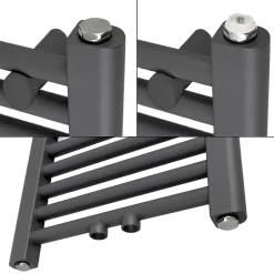Sèche-Serviettes Eau Chaude|Luxebath Radiateur Design Sahara Non Electrique - 400 x 800 mm - Anthracite - Connexion Central - sans Kit de Raccordement - Forme Droit