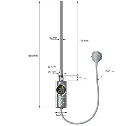 ECD Germany Radiateur Electrique Sahara 400x1200mm, Chrome