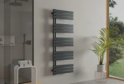 Bernstein Radiateur et sèche-serviettes design D16G gris anthracite, raccord gauche ou droite - 160x60cm, Sans kit de connexion