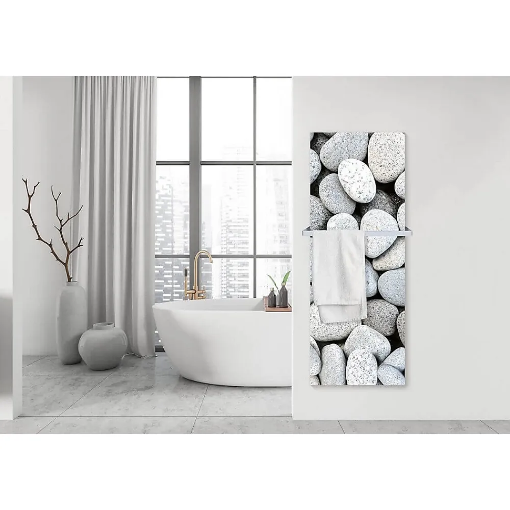 Ceanothe Radiateur électrique allure galets blancs 45x120 cm Fabriqué en France