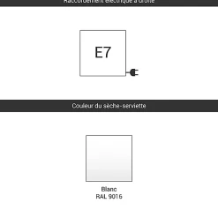 Sèche-Serviettes Électrique|Matisere Radiateur électrique blanc - (HxL) 640x820 mm - 1000 Watts - 1000 Watt - DEL640-820E7B
