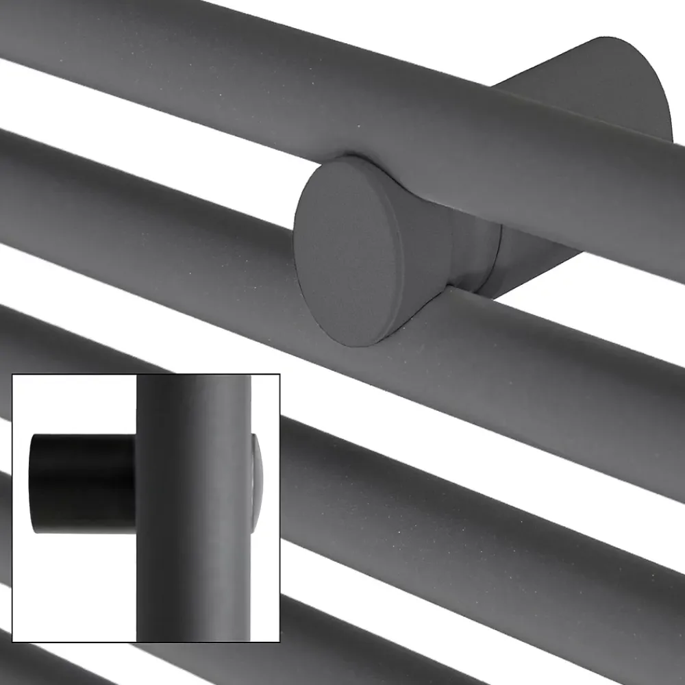 Luxebath Radiateur pour salle de bain Sahara - 400 x 1200 mm - anthracite - courbé avec raccordement latéral - sèche-serviettes