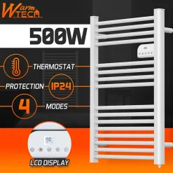 Sèche-Serviettes Électrique|Warm Tech Radiateur sèche serviettes sans fluide 500W