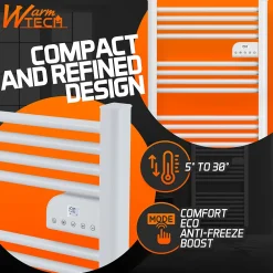 Sèche-Serviettes Électrique|Warm Tech Radiateur sèche serviettes sans fluide 500W