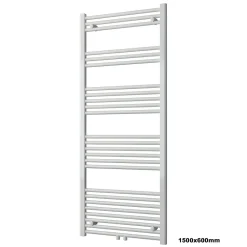 Bernstein Radiateur sèche-serviettes 150x60cm design salle de bain en laiton, Blanc, R18W, Sans porte-serviette, avec kit connexion blanc