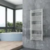 Bernstein Radiateur sèche-serviettes 120x50cm design de salle de bain en laiton - Blanc - R18W - Sans porte-serviette ni kit de connexion
