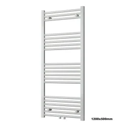 Bernstein Radiateur sèche-serviettes 120x50cm design de salle de bain en laiton - Blanc - R18W - Sans porte-serviette ni kit de connexion