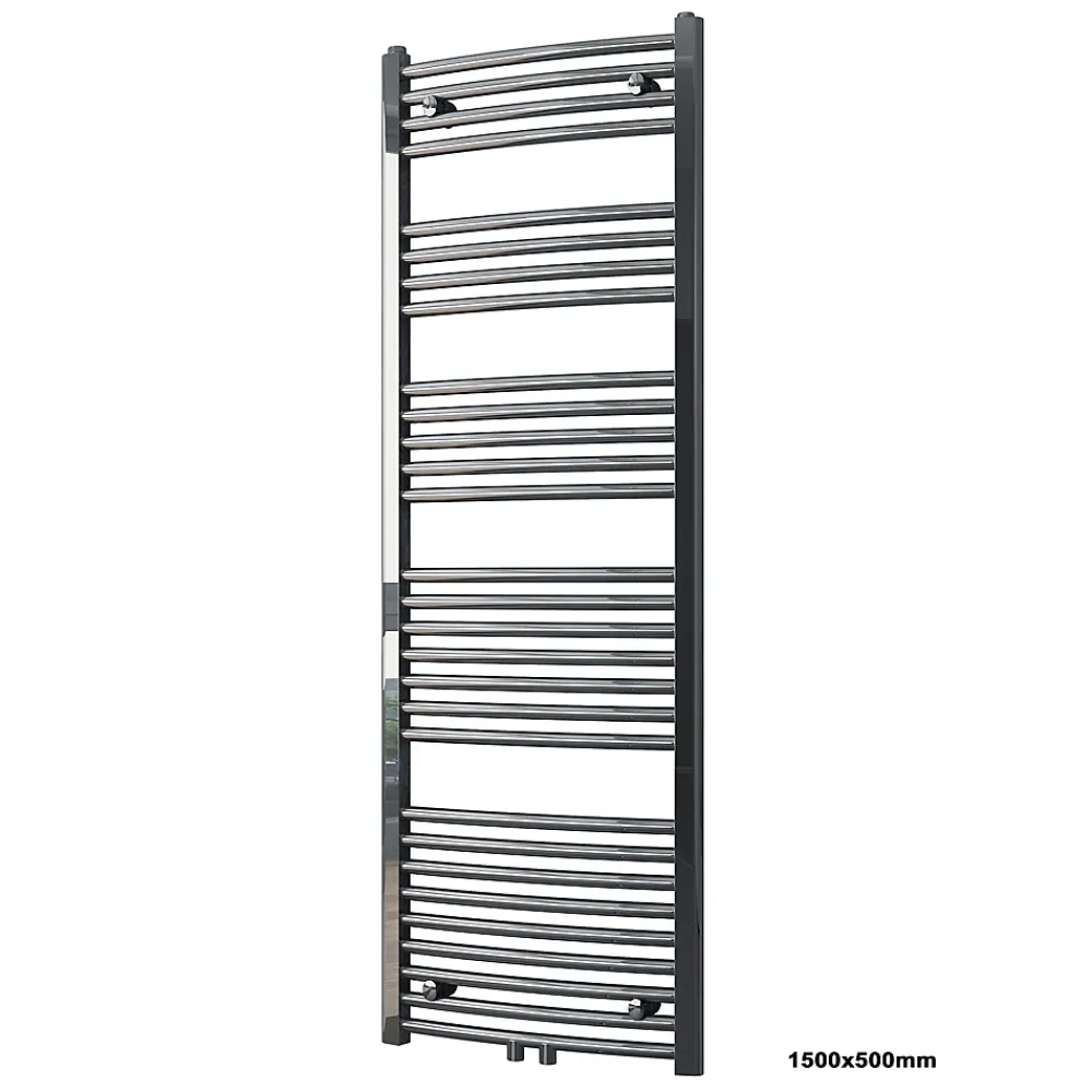 Sèche-Serviettes Eau Chaude|Bernstein Radiateur sèche-serviettes design 150x50cm acier inox - Chrome - R20C - Sans porte-serviette, Avec kit connexion chromé