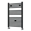 Sèche-Serviettes Eau Chaude|Kibath Radiateur sèche-serviettes circuit de chauffage 80 cm x 50 cm finition NOIR mat en acier