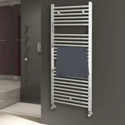 Kibath Radiateur sèche-serviettes circuit de chauffage 120 cm x 50 cm finition chrome poli en acier