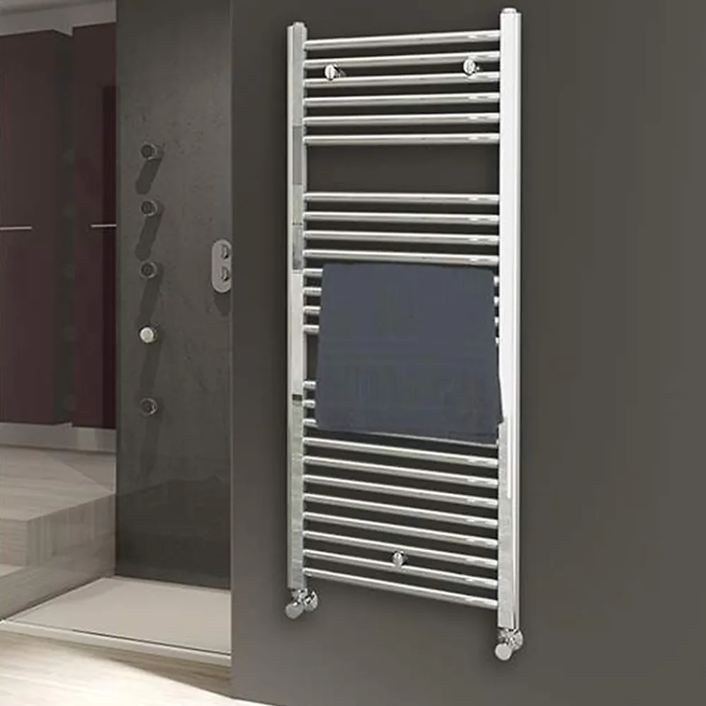 Kibath Radiateur sèche-serviettes circuit de chauffage 120 cm x 50 cm finition chrome poli en acier