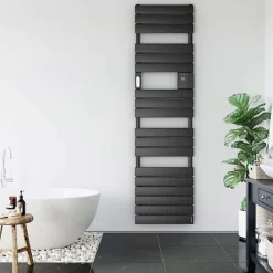 Sèche-Serviettes Soufflant|Atlantic Radiateur sèche-serviettes connecté Adelis étroit avec soufflerie 1500W Graphite - - 861944