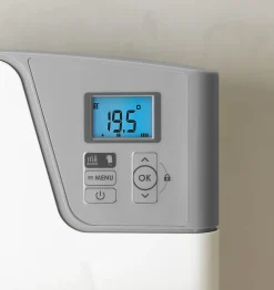 Thermor Radiateur sèche-serviettes compact MAJORQUE - Puissance avec la soufflerie : 600W + 800W - couleur blanc - Dimensions : 340 x 70
