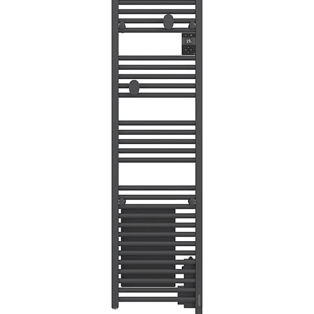 Atlantic Radiateur sèche-serviettes connecté Doris avec soufflerie étroit 1500W Anthracite - - 851288